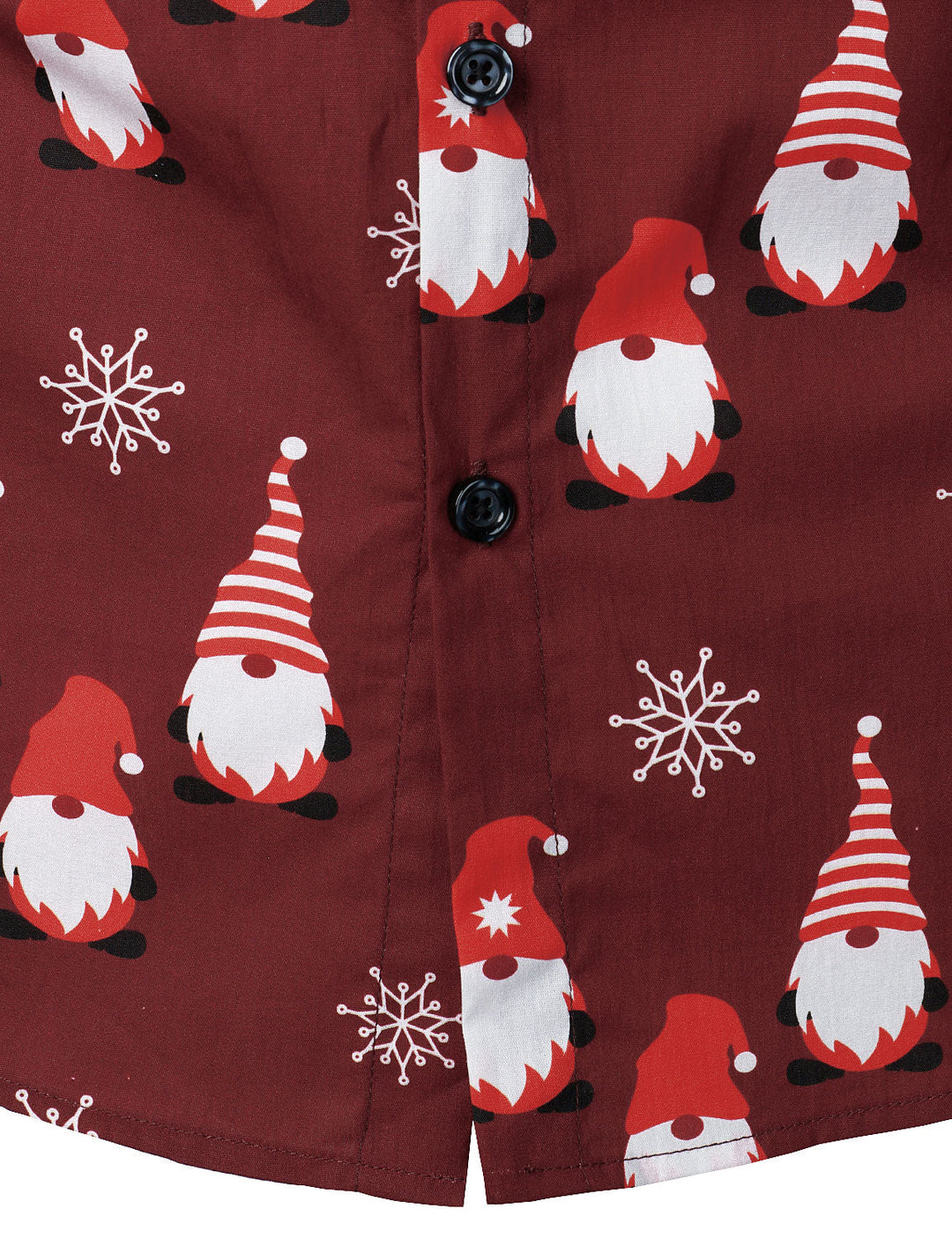 Isaac - Camicia da uomo Natalizia Rossa a Maniche Lunghe in cotone con Motivo elfo