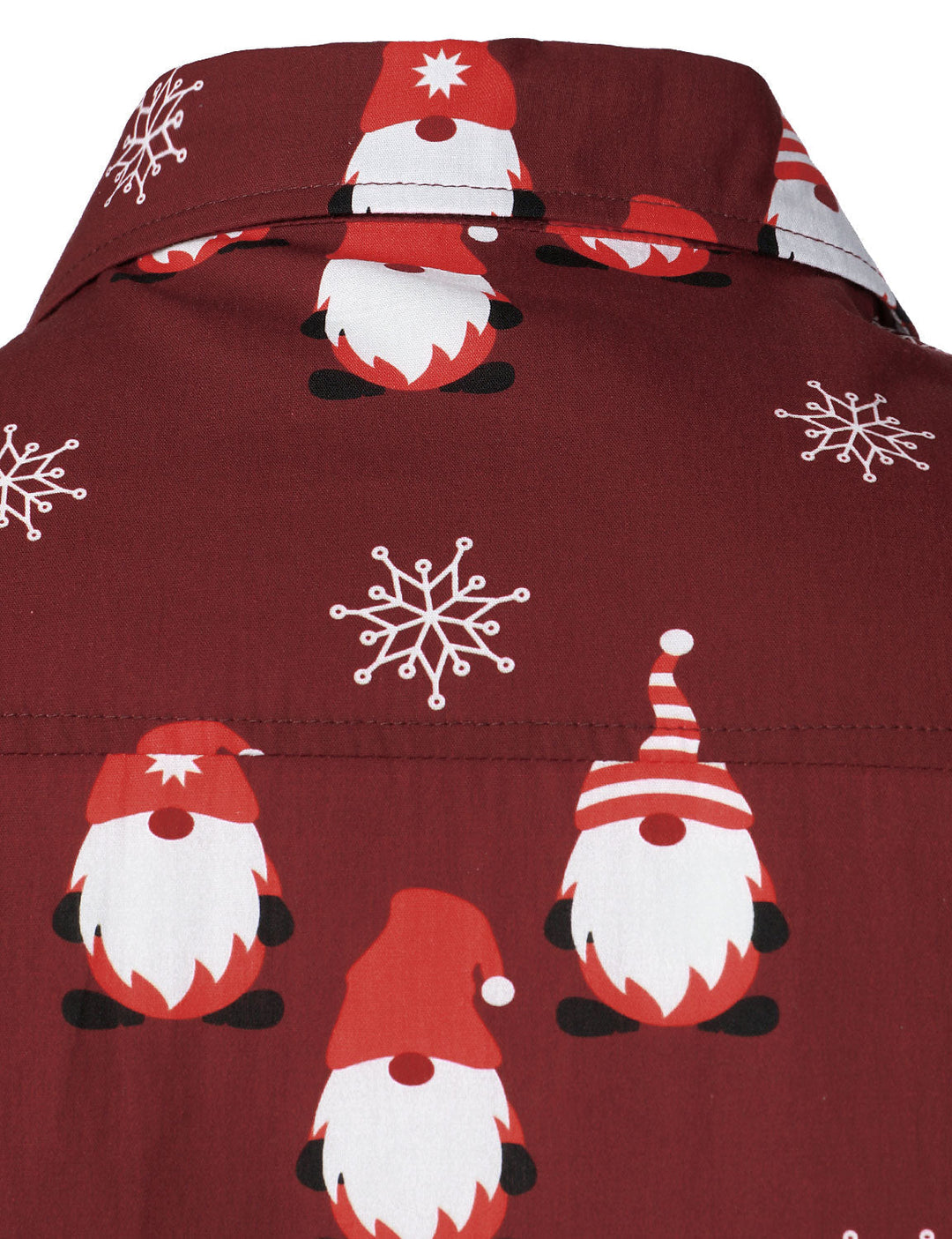 Isaac - Camicia da uomo Natalizia Rossa a Maniche Lunghe in cotone con Motivo elfo