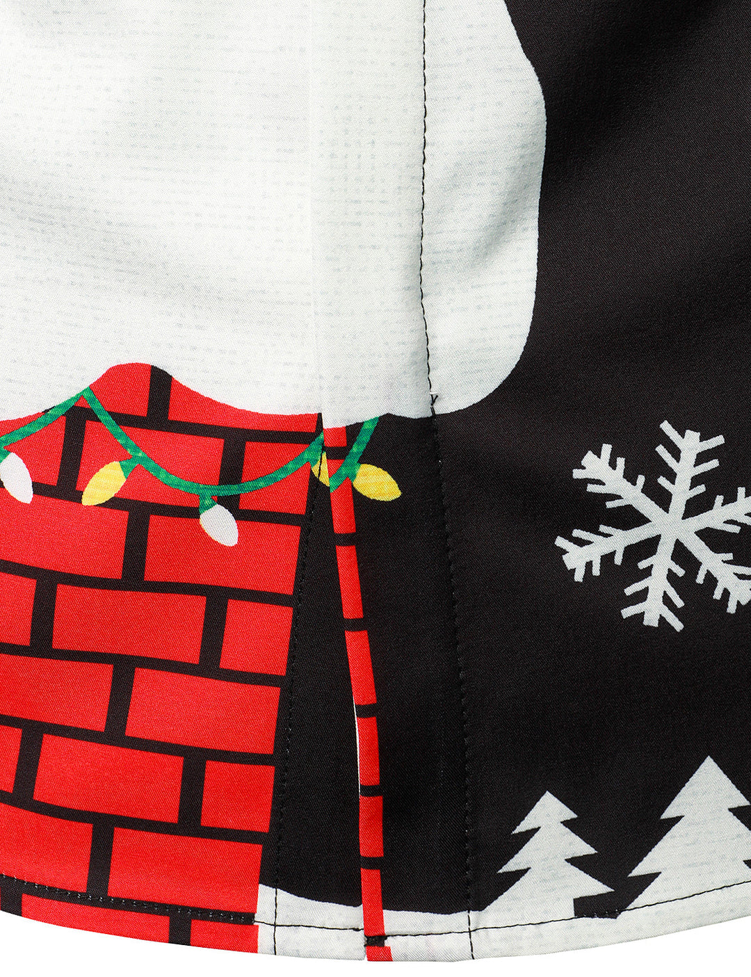 Mathan - Camicia da uomo con Bottoni, nera, Divertente, a Maniche lunghe, con motivo Babbo Natale