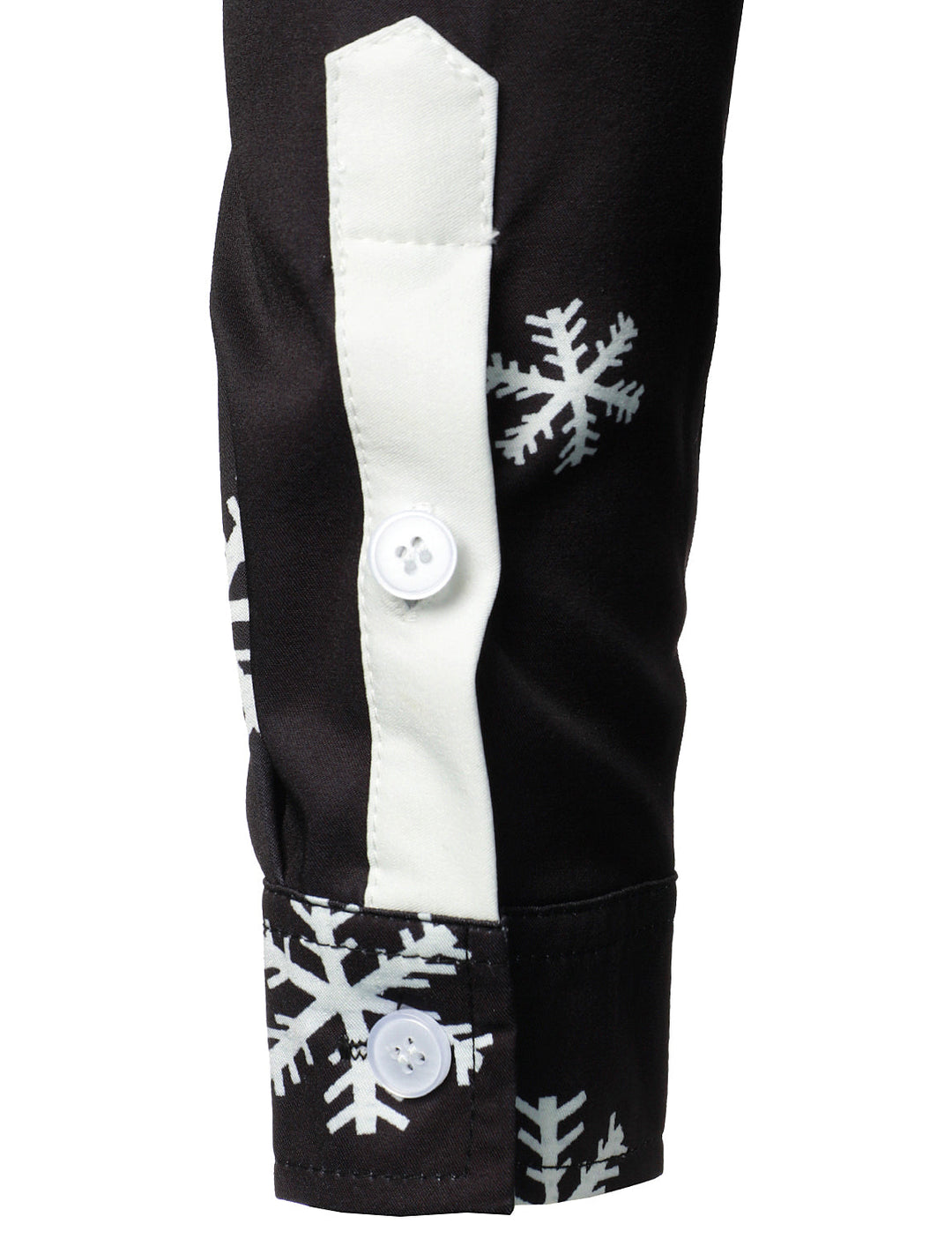 Mathan - Camicia da uomo con Bottoni, nera, Divertente, a Maniche lunghe, con motivo Babbo Natale