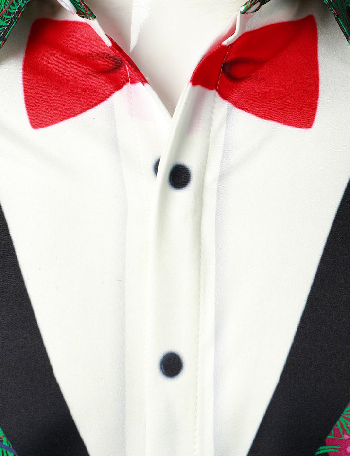Gason - Camicia a Maniche lunghe da uomo con Stampa Mimetica Natalizia, Vestibilità regolare, Abbigliamento Divertente a tema