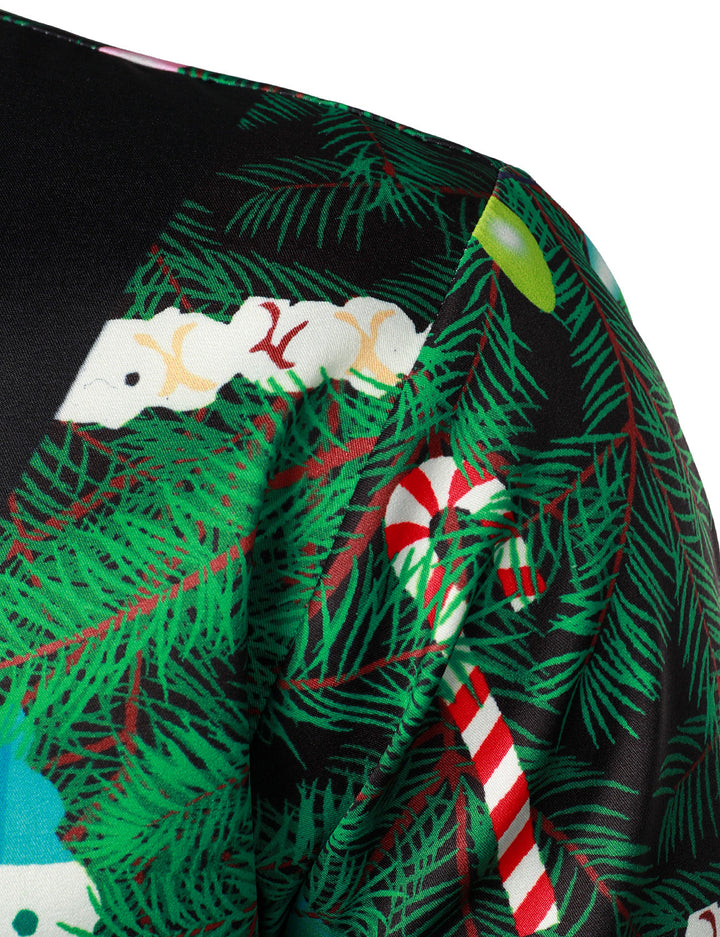 Gason - Camicia a Maniche lunghe da uomo con Stampa Mimetica Natalizia, Vestibilità regolare, Abbigliamento Divertente a tema
