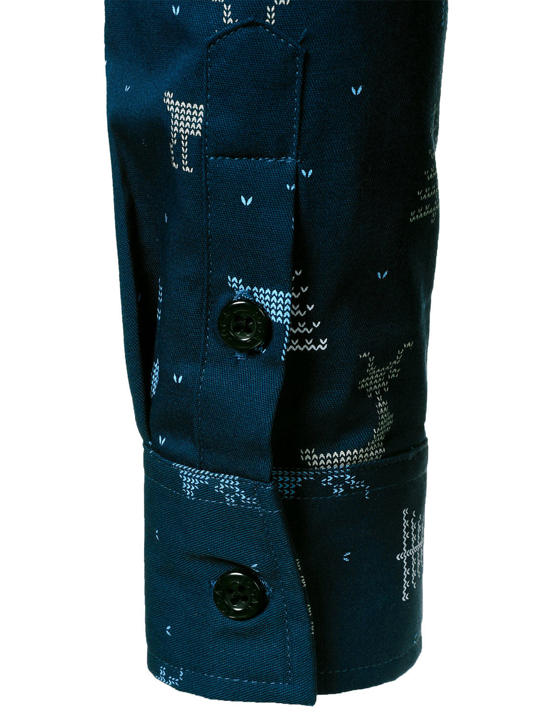 Rowan - Camicia da uomo blu navy a Maniche Lunghe con Stampa alce e Albero di Natale Traspirante