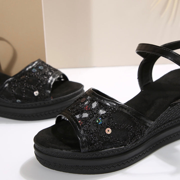 Cara - Sandali Con Zeppa Normale E Spessa