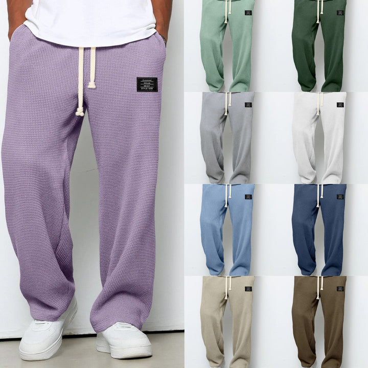 Daved - Pantaloni Casual In Maglia Waffle Con Coulisse