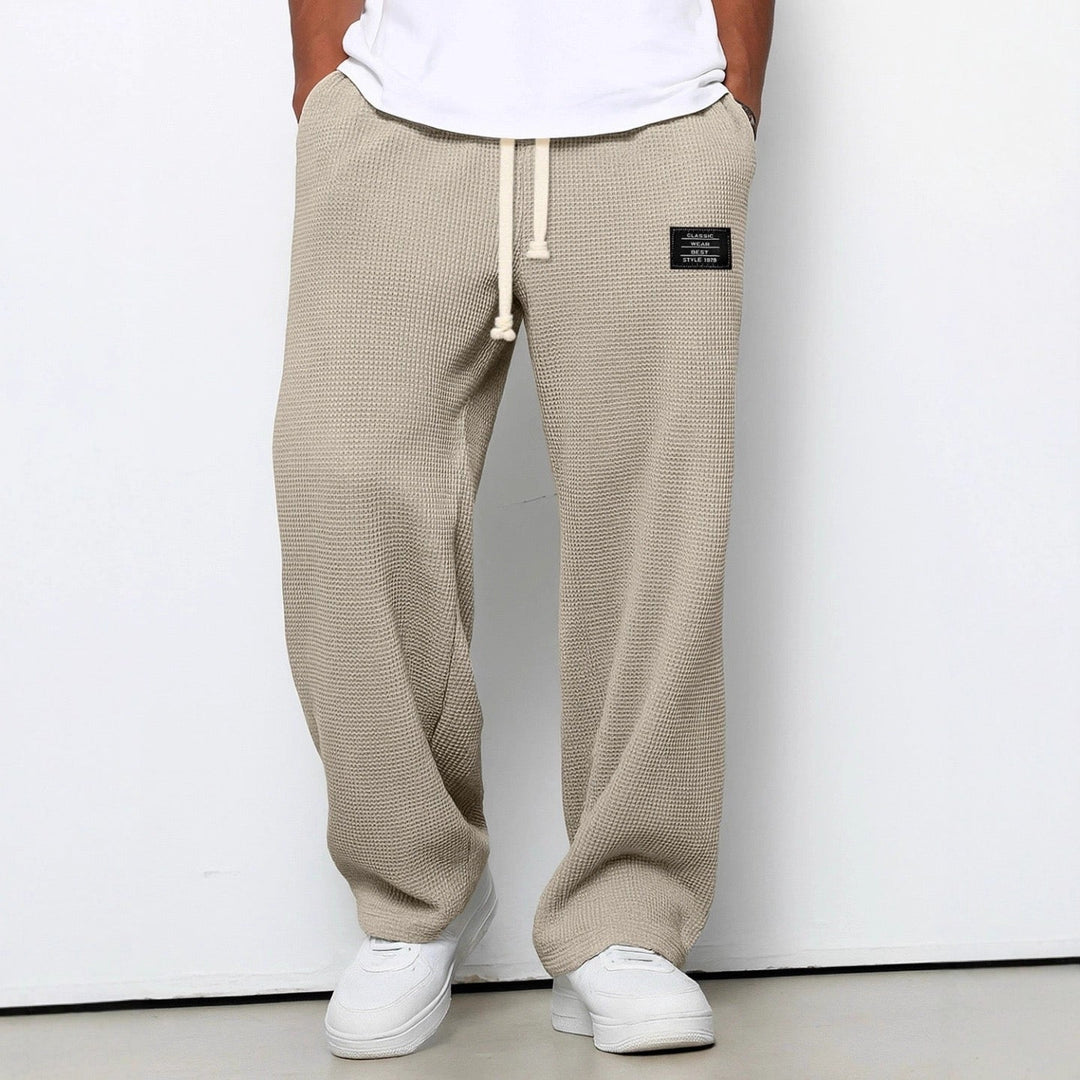 Daved - Pantaloni Casual In Maglia Waffle Con Coulisse