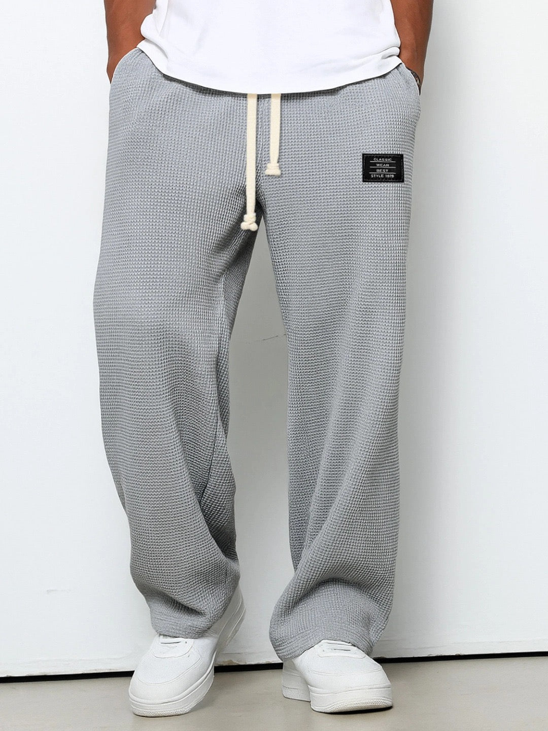 Daved - Pantaloni Casual In Maglia Waffle Con Coulisse