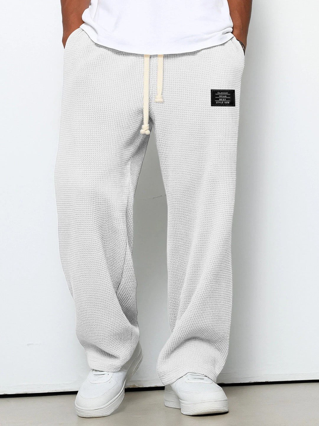 Daved - Pantaloni Casual In Maglia Waffle Con Coulisse