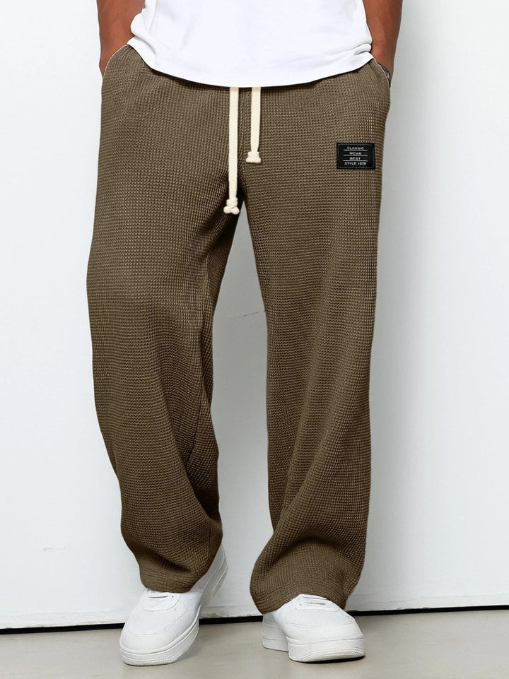 Daved - Pantaloni Casual In Maglia Waffle Con Coulisse