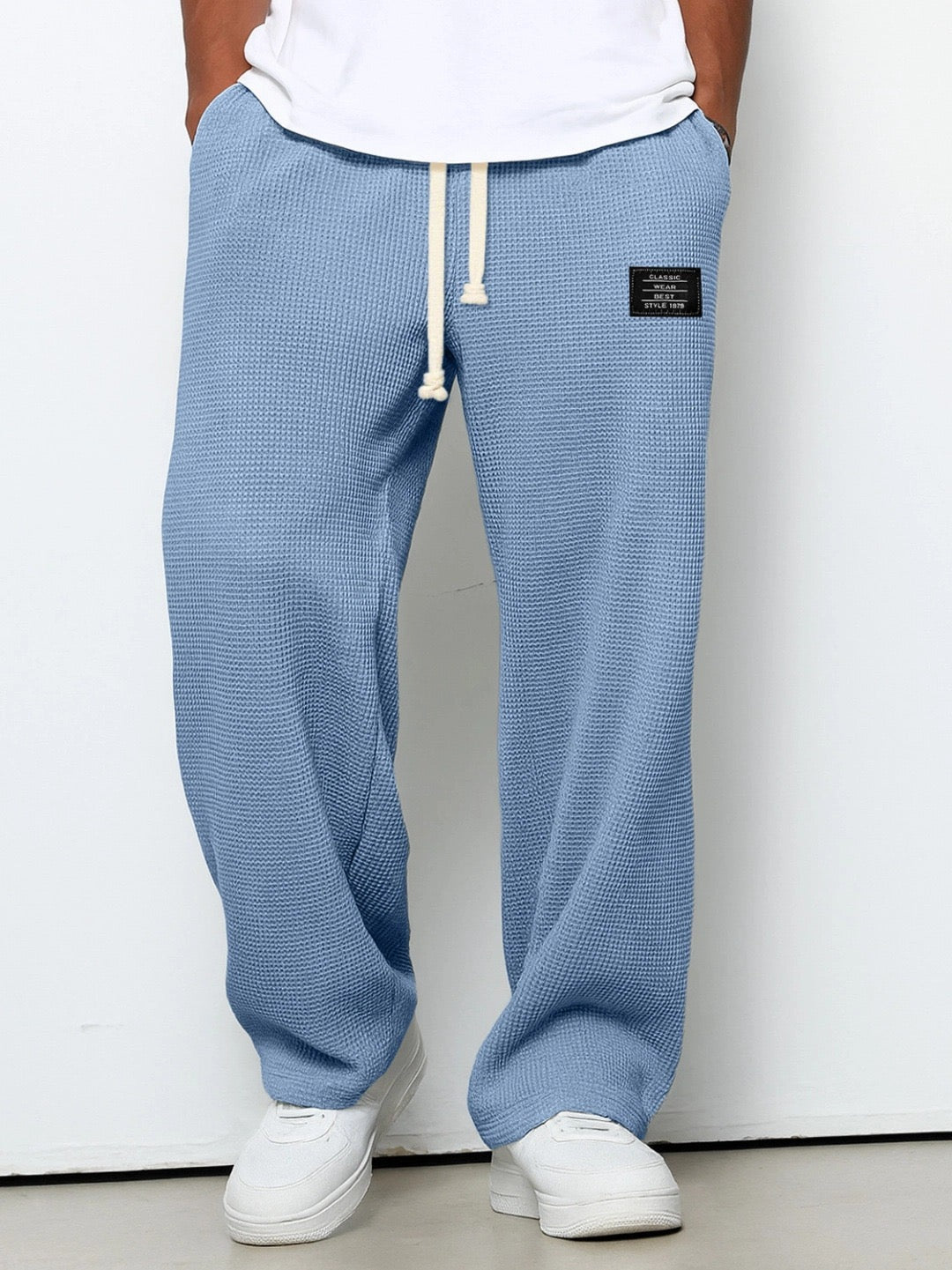 Daved - Pantaloni Casual In Maglia Waffle Con Coulisse