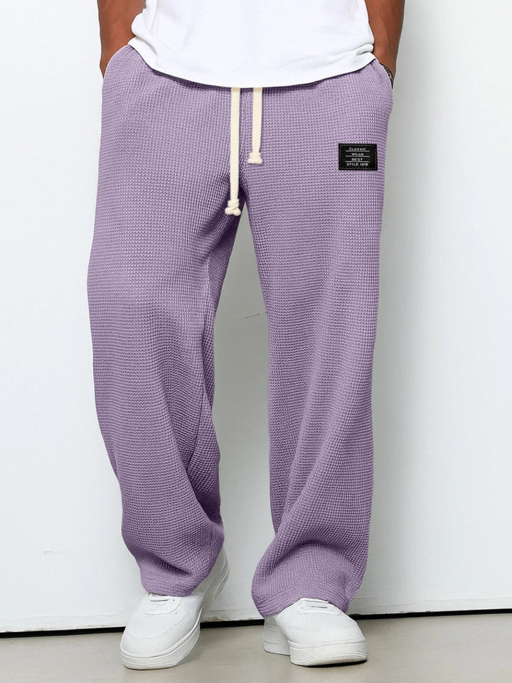 Daved - Pantaloni Casual In Maglia Waffle Con Coulisse