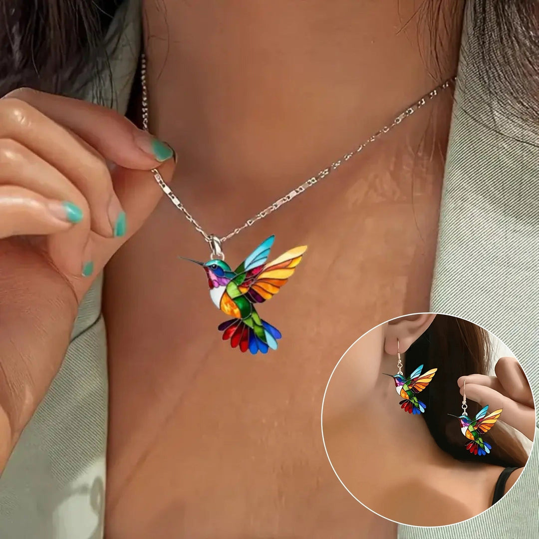 Nahla - Collana e Orecchini Colibrì