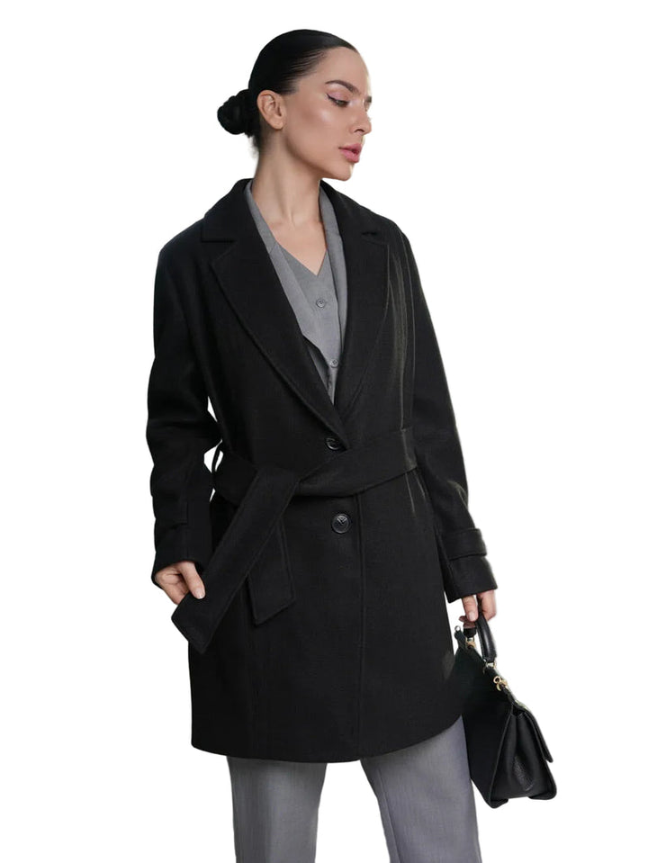 Iseult - Elegante Cappotto Con Cintura Da Annodare