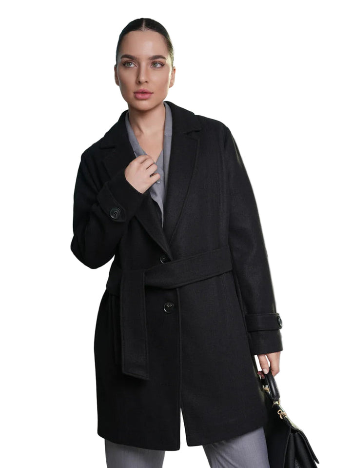 Iseult - Elegante Cappotto Con Cintura Da Annodare
