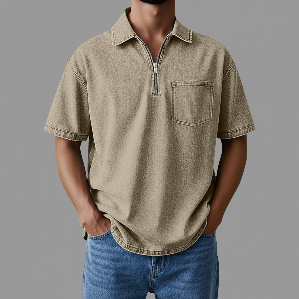 Alhan - Camicia Con zip DenimCore