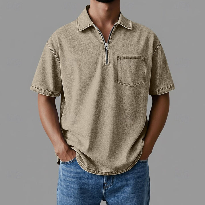 Alhan - Camicia Con zip DenimCore