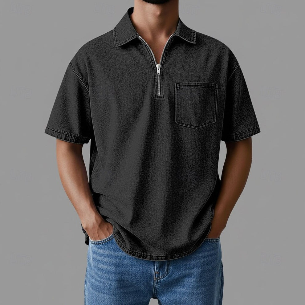 Alhan - Camicia Con zip DenimCore