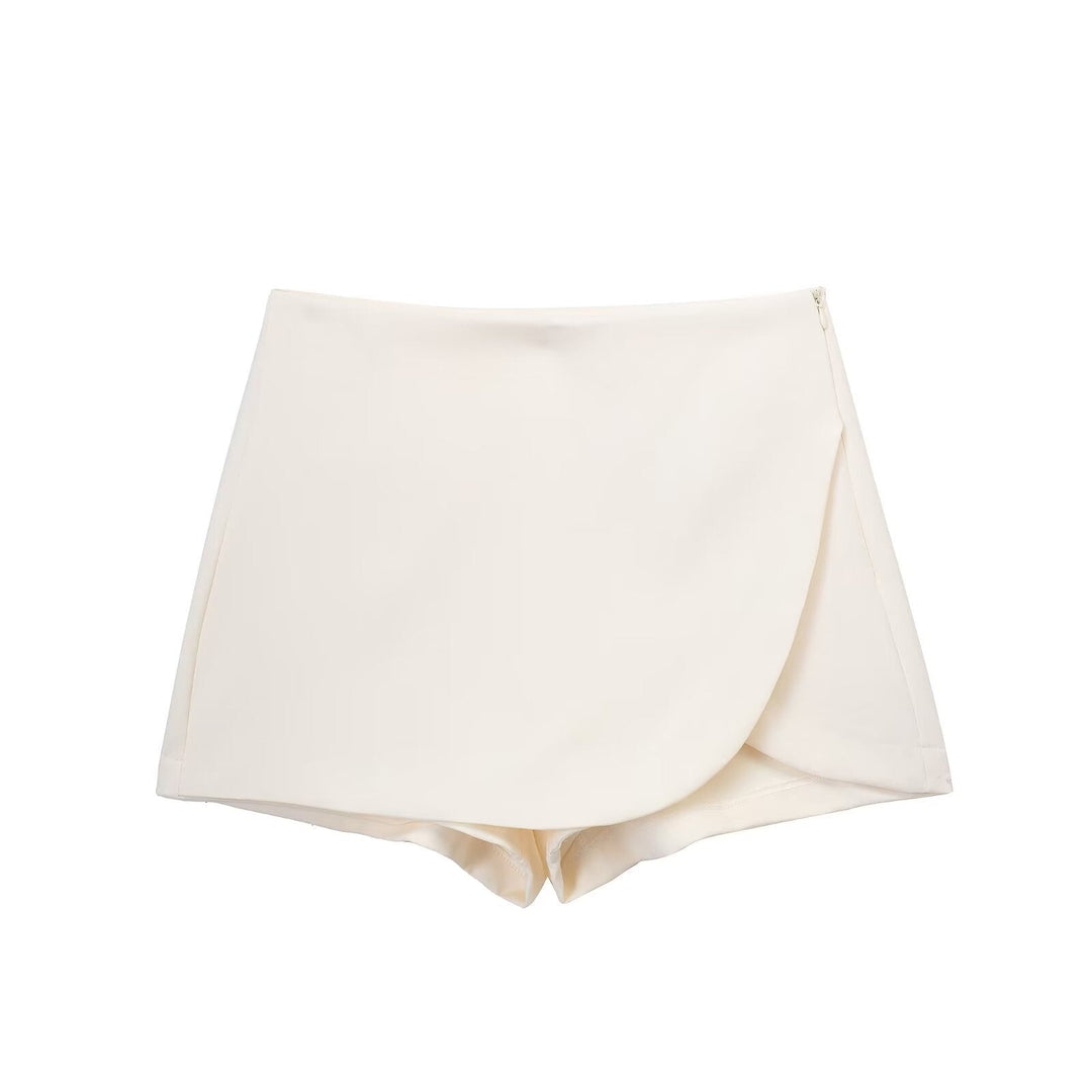 Shavina - Minigonna-Pantaloncino Avvolgente a Vita Alta