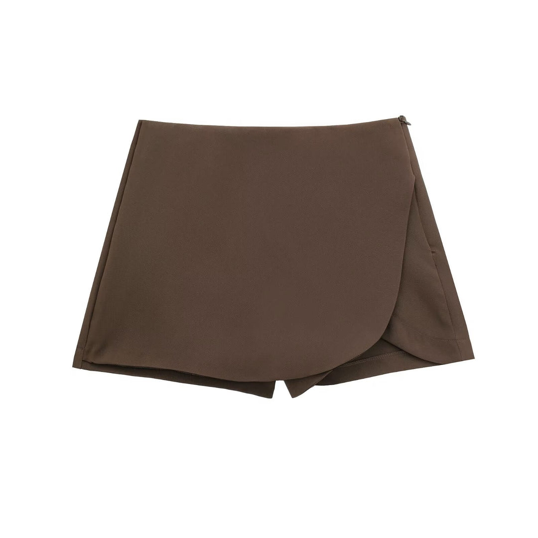 Shavina - Minigonna-Pantaloncino Avvolgente a Vita Alta