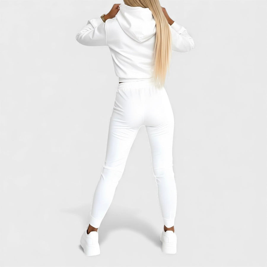Maayan - Set Casual Composto da Felpa Con Cappuccio a Maniche Lunghe e Pantaloni