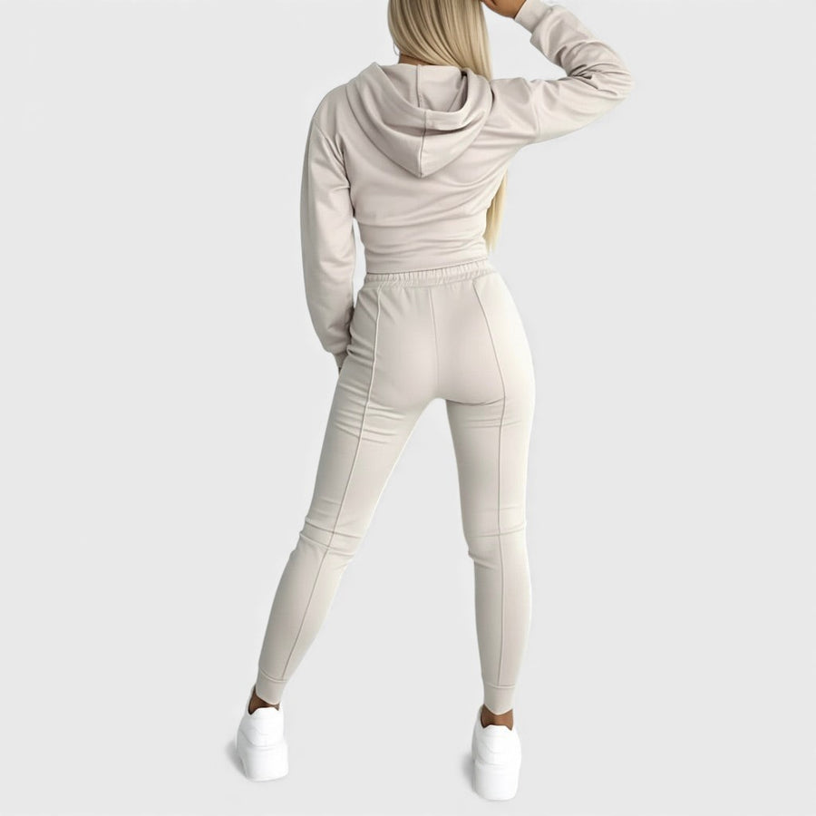 Maayan - Set Casual Composto da Felpa Con Cappuccio a Maniche Lunghe e Pantaloni