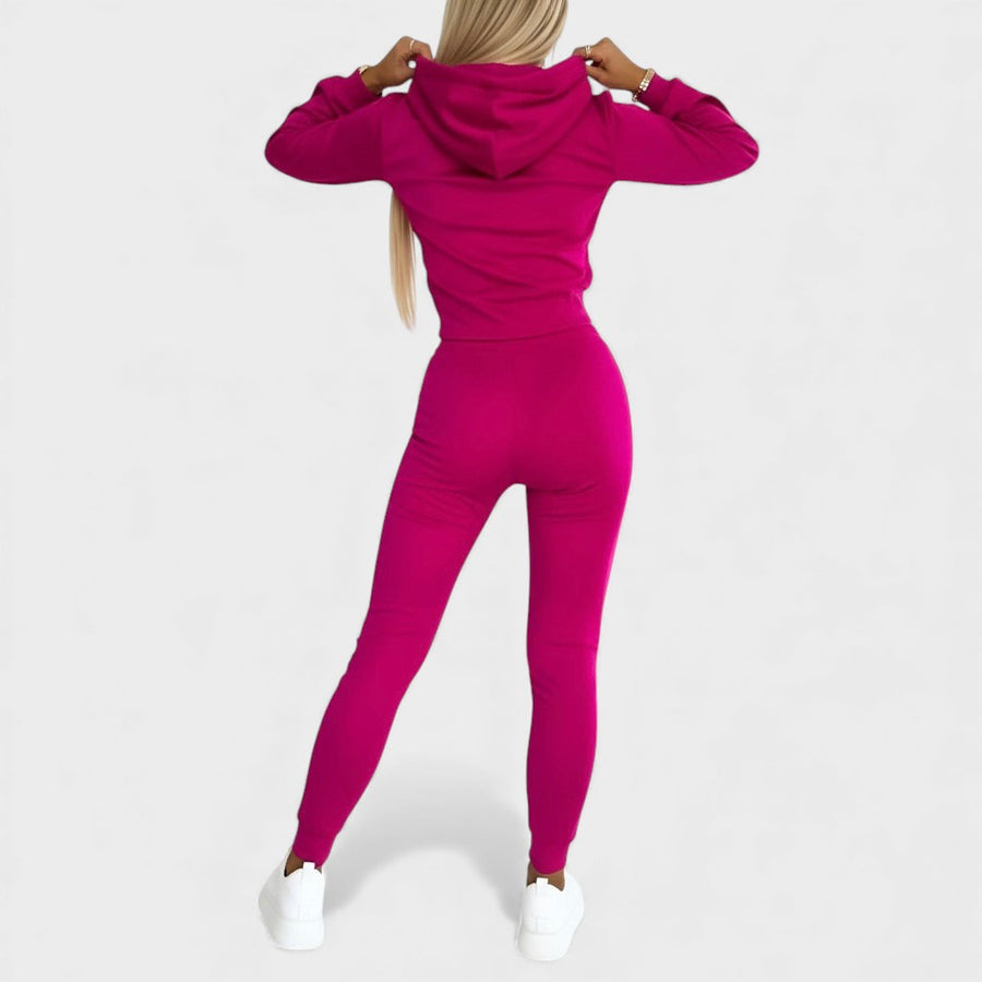 Maayan - Set Casual Composto da Felpa Con Cappuccio a Maniche Lunghe e Pantaloni