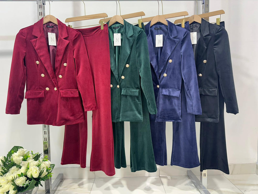 Dimitra - Set Blazer Doppiopetto In Velluto