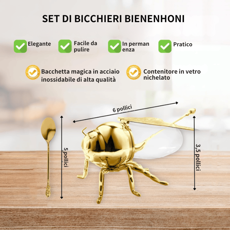 BeeCraft - Vaso per Miele Decorativo a Forma di Ape