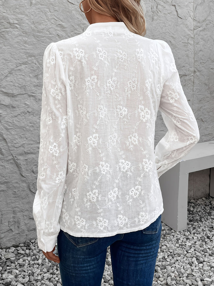 Verilou - Camicia con Ricamo a Maniche Lunghe