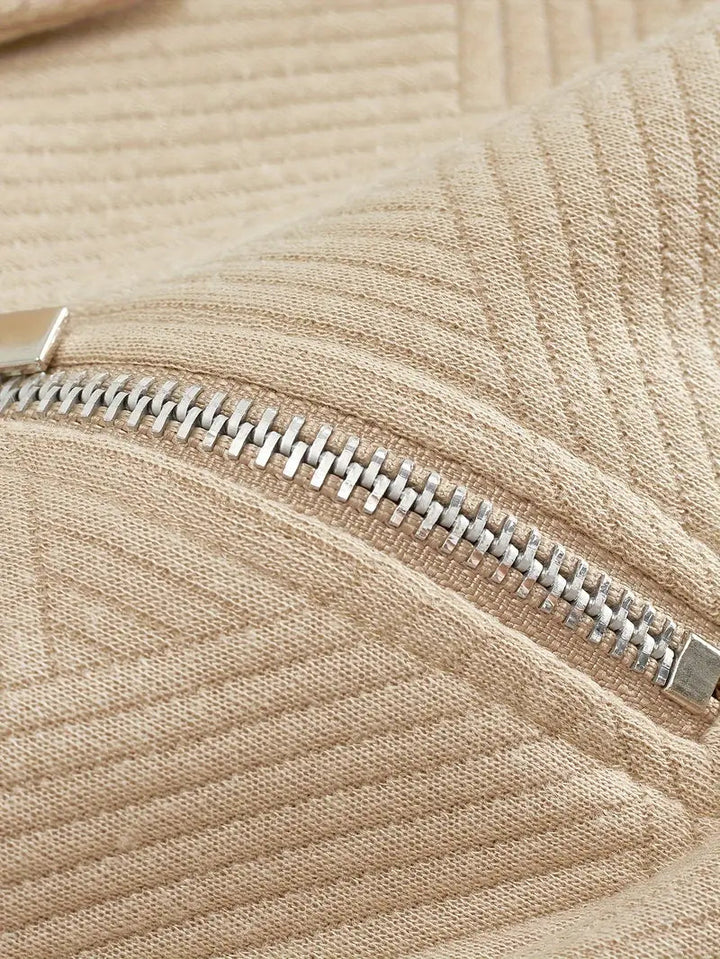 Baldrick - Felpa vintage con Zip e Disegno Geometrico