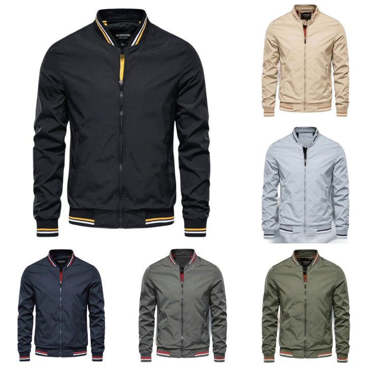 Noam - Bomber Classico Con Rifiniture a Righe