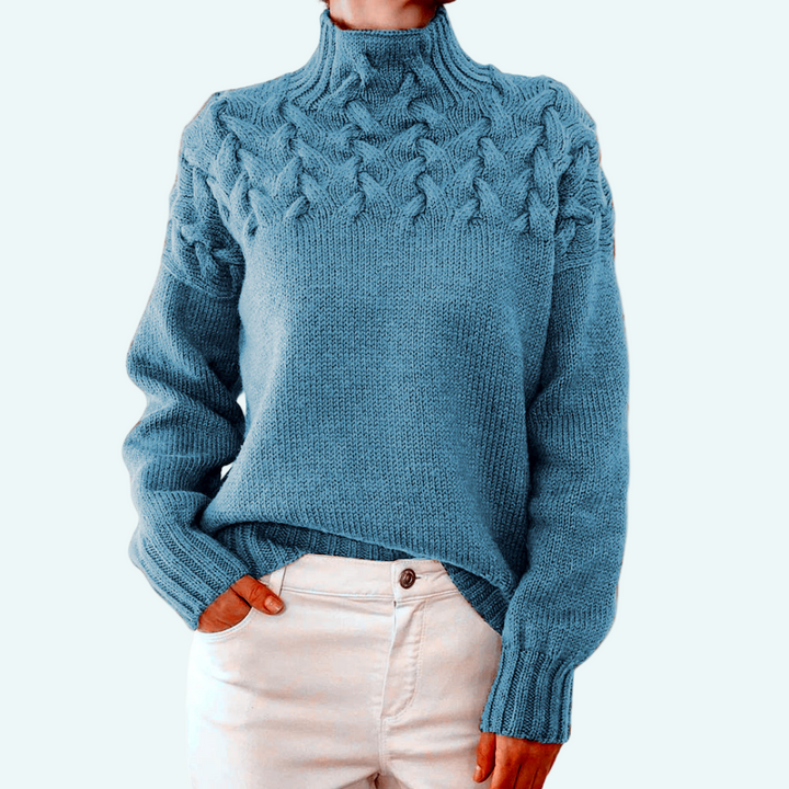 Farrah - Elegante Maglione a Collo Alto Lavorato a Maglia