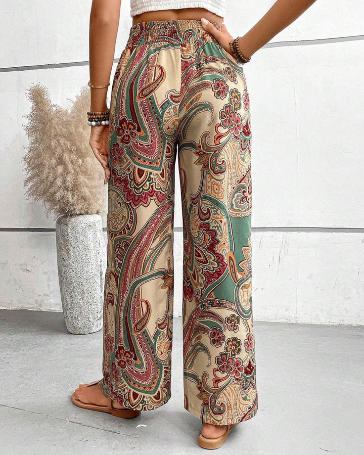 Narella - Pantaloni a Gamba Larga Con Stampa Paisley