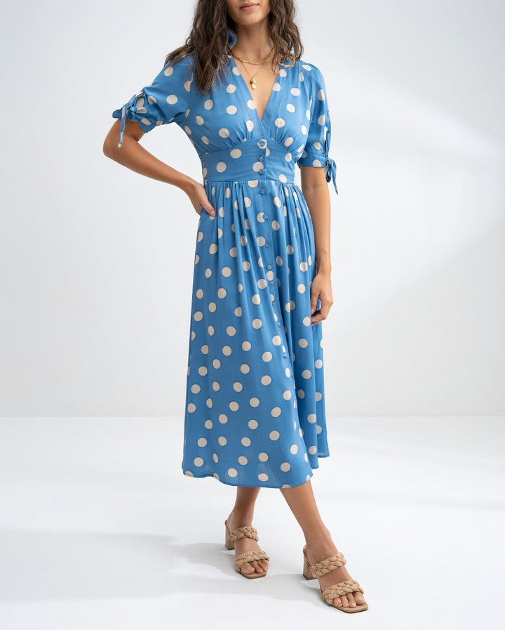 Fabienne - Elegante Abito Midi a Pois