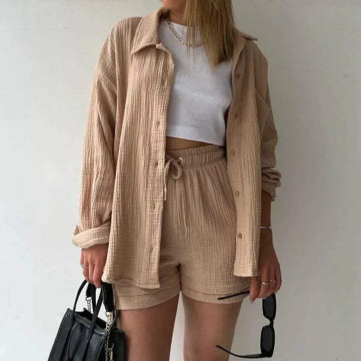 Katelyn - Due Pezzi In Cotone Camicia E Pantaloncini