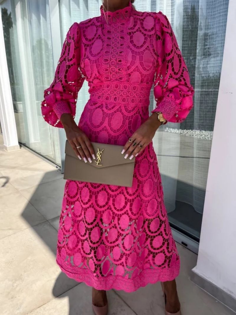 Larena - Elegante Abito Midi in Pizzo