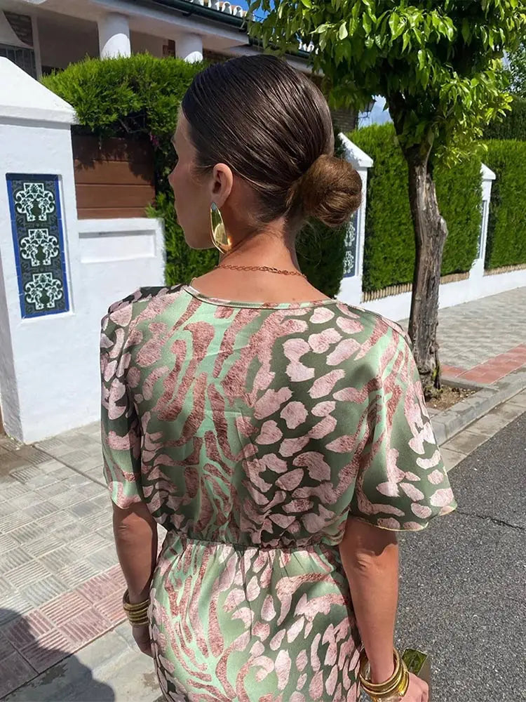 Ieva - Abito Lungo a Maniche Corte