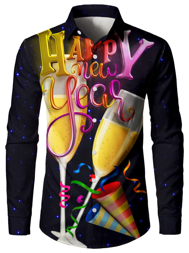 Jabriel - Camicia da Cocktail Natalizia a Maniche Lunghe per uomo, ideale per la Notte di Capodanno