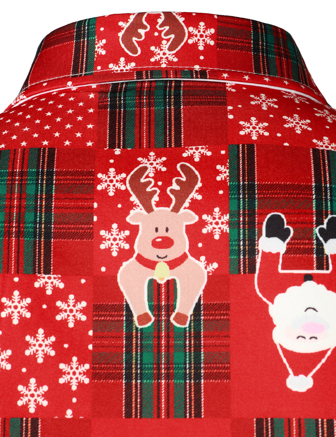 Hunter - Camicia da uomo Vintage a Maniche Lunghe con Motivo Tartan Rosso, design Natalizio