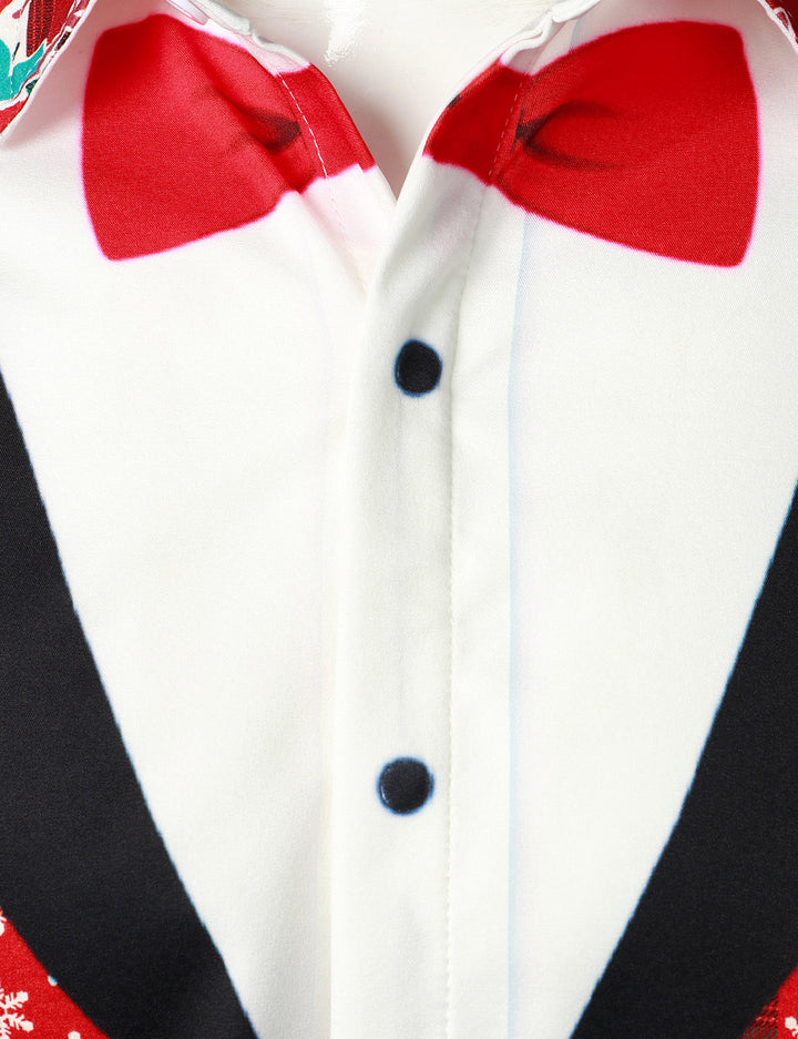 Hunter - Camicia da uomo Vintage a Maniche Lunghe con Motivo Tartan Rosso, design Natalizio