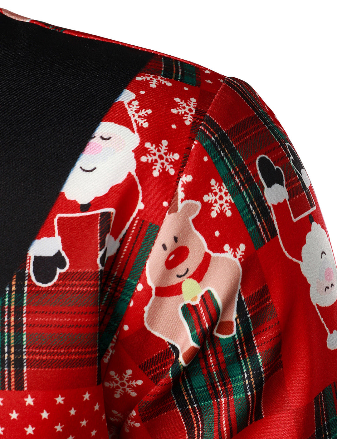 Hunter - Camicia da uomo Vintage a Maniche Lunghe con Motivo Tartan Rosso, design Natalizio