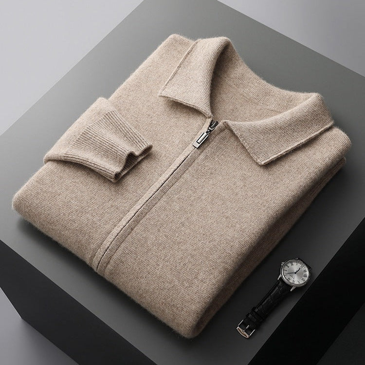Keelon - Elegante Maglione in Lana Con Chiusura a Zip