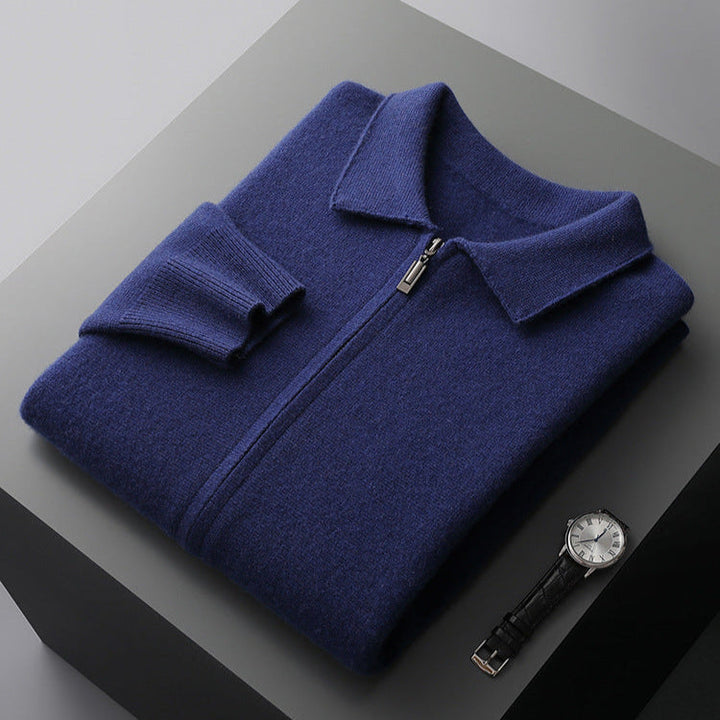 Keelon - Elegante Maglione in Lana Con Chiusura a Zip