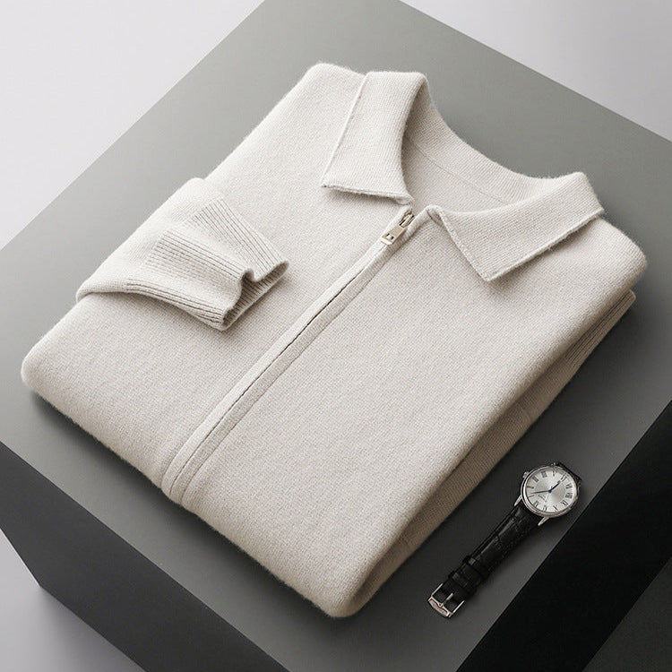 Keelon - Elegante Maglione in Lana Con Chiusura a Zip