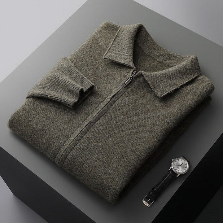 Keelon - Elegante Maglione in Lana Con Chiusura a Zip