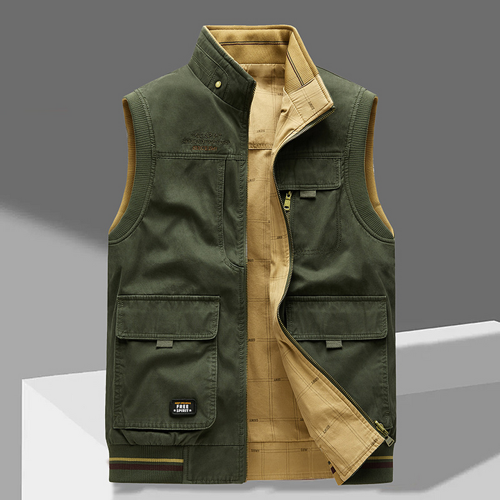 Crispin - Gilet Senza Maniche Con Tasche Multiple