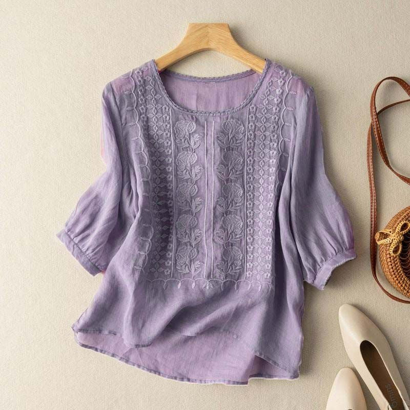 Litsa - Camicia Casuale A Maniche Corte
