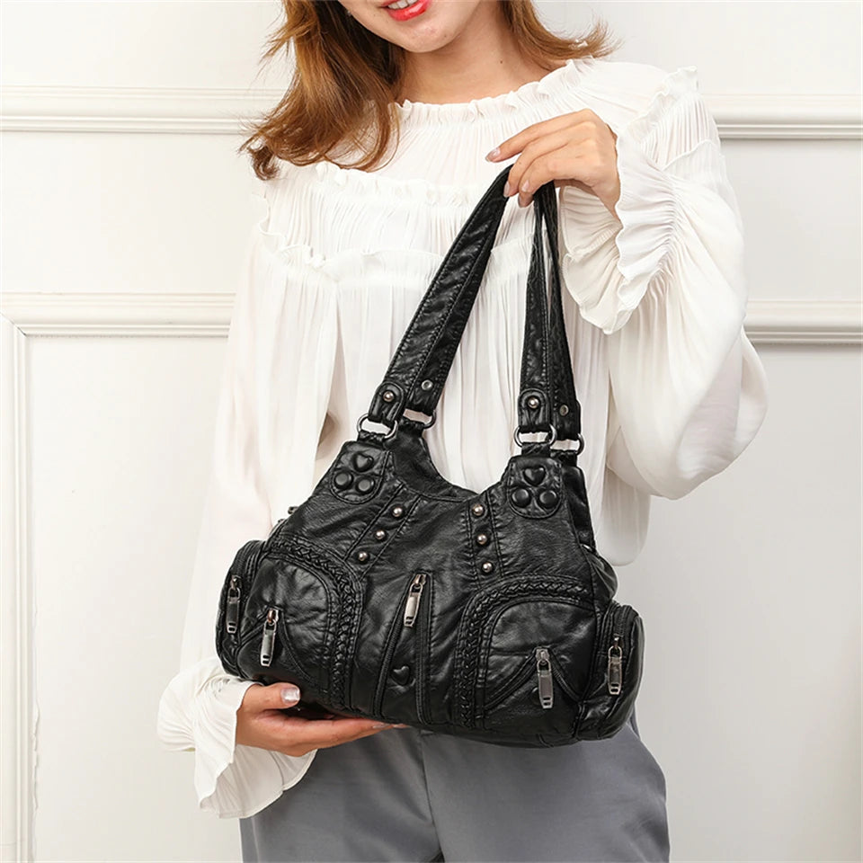 Alician - Borsa Boho con Numerose Tasche con Cerniera