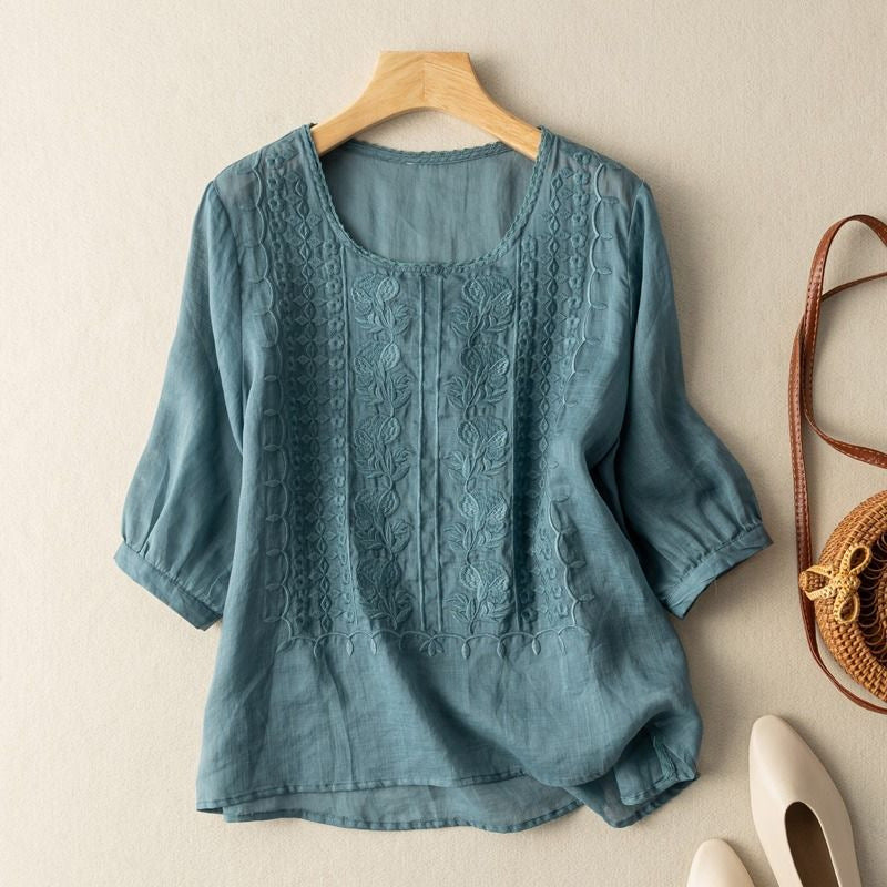 Litsa - Camicia Casuale A Maniche Corte