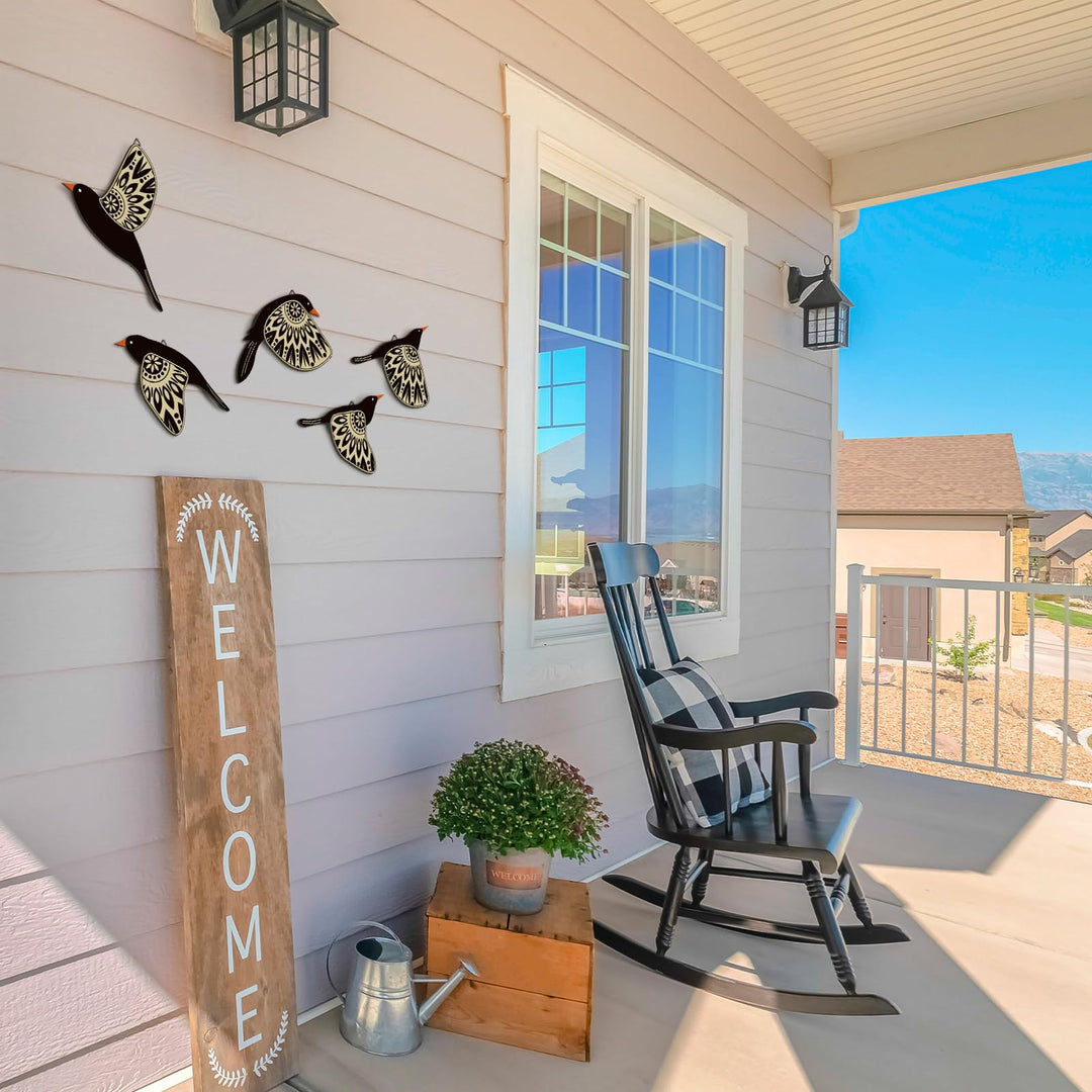 WoodCraft - Decorazione da Parete in Legno con Uccelli in Volo